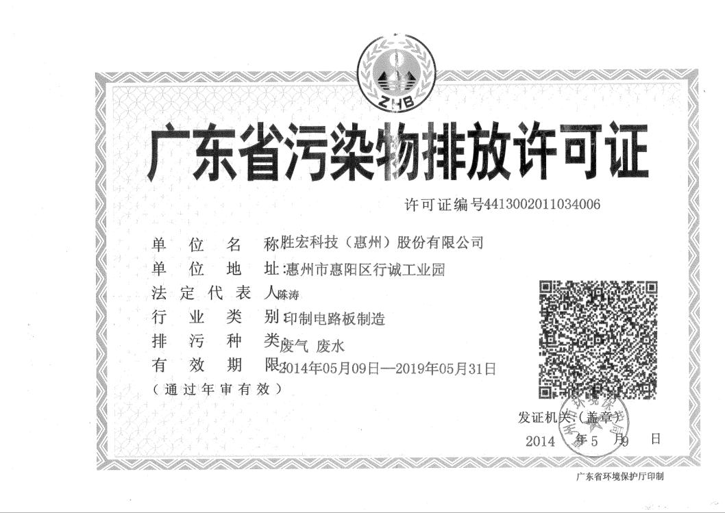 信息公开：超凡国际科技2015-2019年排污许可证